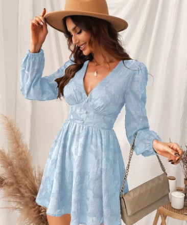 ANNA | Gorgeous Satin Dress with Puff Sleeves