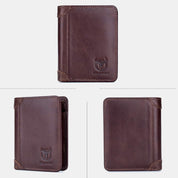 Luxury RFID-Enabled Large Capacity Genuine Leather Bifold Wallet