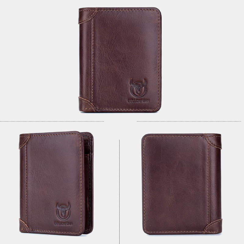 Luxury RFID-Enabled Large Capacity Genuine Leather Bifold Wallet