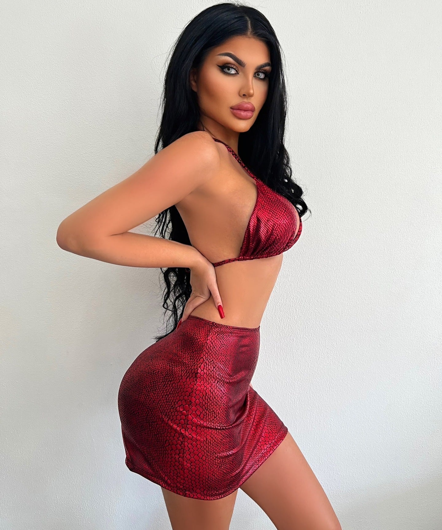 Sizzle this Summer with our Chic 3-Piece Snake Print Swim Set! - Lizabella Fashion