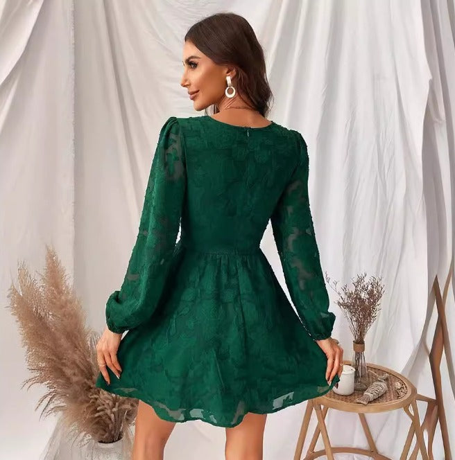 ANNA | Gorgeous Satin Dress with Puff Sleeves