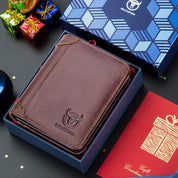 Luxury RFID-Enabled Large Capacity Genuine Leather Bifold Wallet