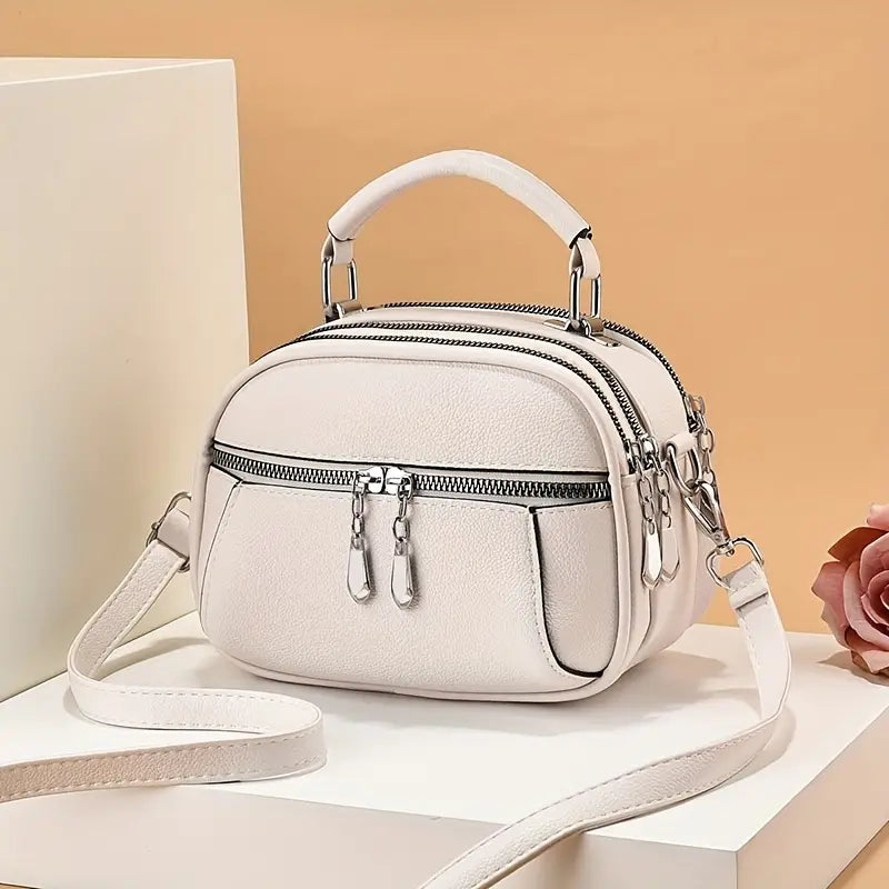 Kaeli | Small Compact Multi-Zip Crossbody Handbag