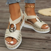 Sarah | Boho Chic Circle Accent Sandals