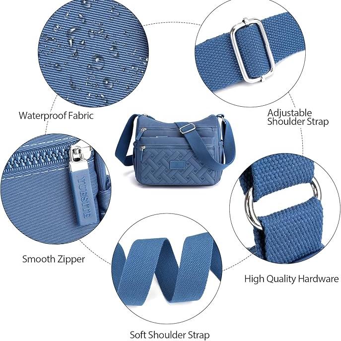 Rivka | Women's Waterproof Multi-Pocket Crossbody Messenger Bag