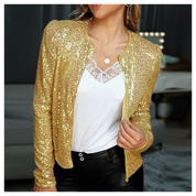 Women's Sequin Zipper Blazer | Short