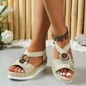 Sarah | Boho Chic Circle Accent Sandals