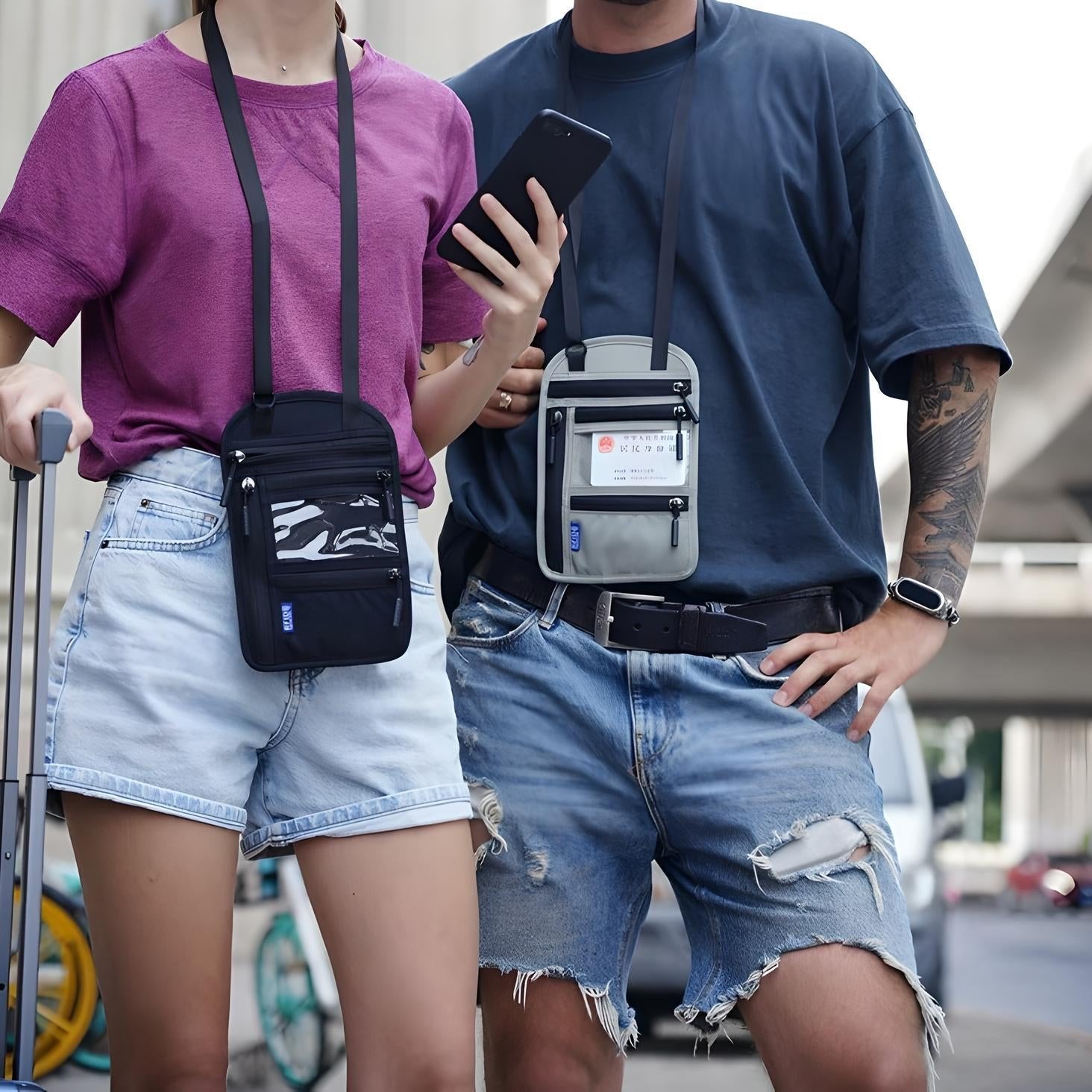 Yamileth | Compact & Travel-Friendly RFID Protected Neck Wallet