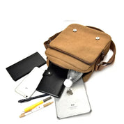 Raul | Small Multi-Pocket Canvas Crossbody Messenger Bag