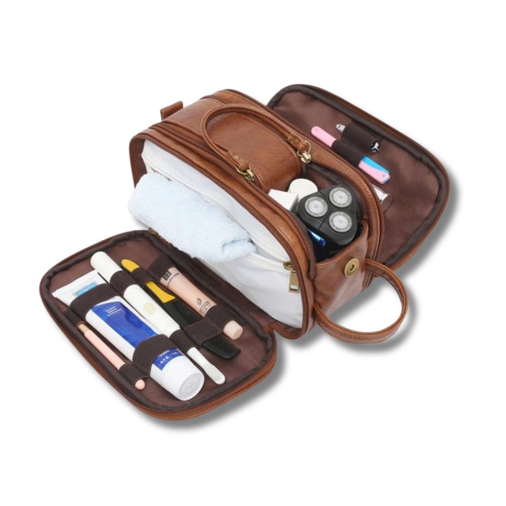 Khalani | Royal Leather Travel Toiletry Bag