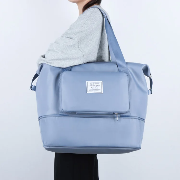 Extra Large Foldable Travel Duffle Bag with Convenient Dry Wet Separation Pocket