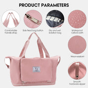 Extra Large Foldable Travel Duffle Bag with Convenient Dry Wet Separation Pocket