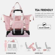 Extra Large Foldable Travel Duffle Bag with Convenient Dry Wet Separation Pocket