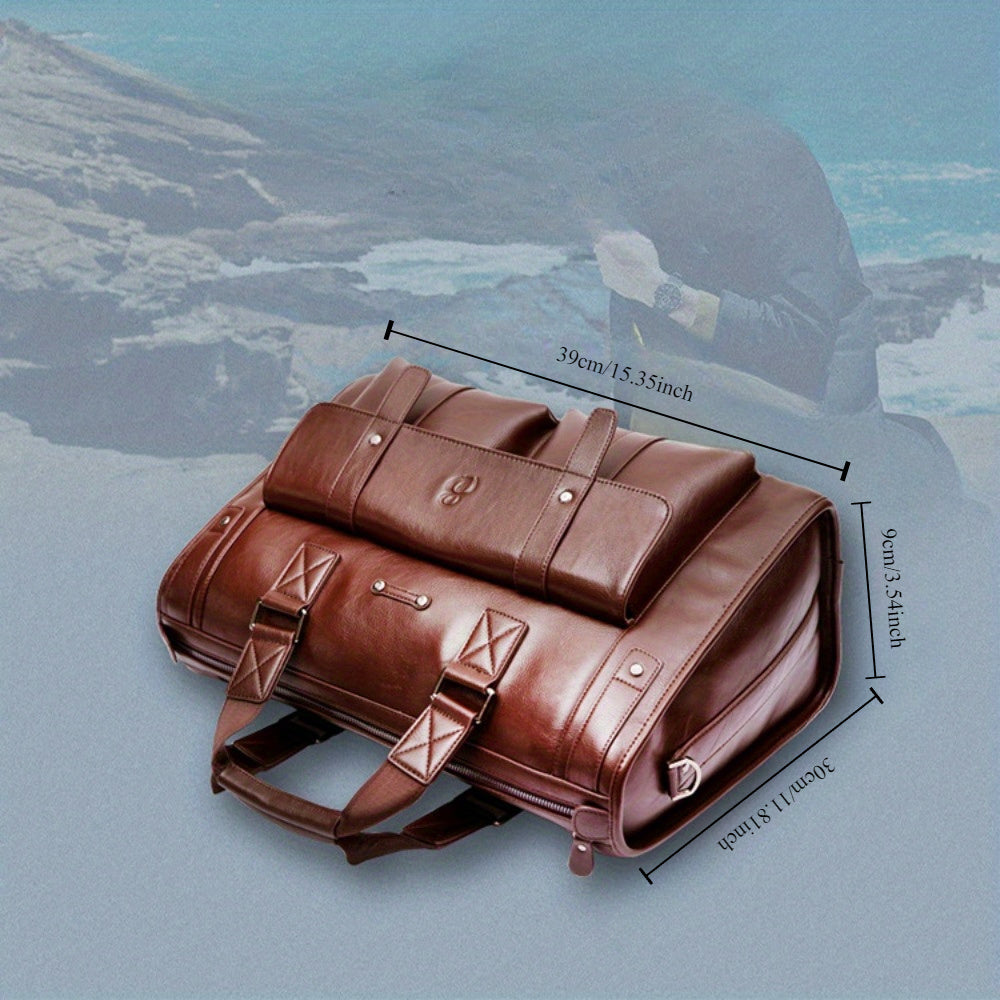 Khian | Leather Crossbody Laptop Travel Messenger Bag