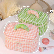 Indy | Charming Gingham Design Travel Cosmetics Bag