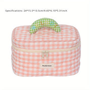 Indy | Charming Gingham Design Travel Cosmetics Bag