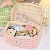 Indy | Charming Gingham Design Travel Cosmetics Bag