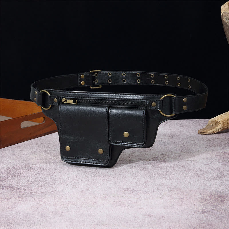 Chic Retro Vegan Leather Waist Bag - Perfect for Travel, Daily Use, and On-the-Go Convenience!