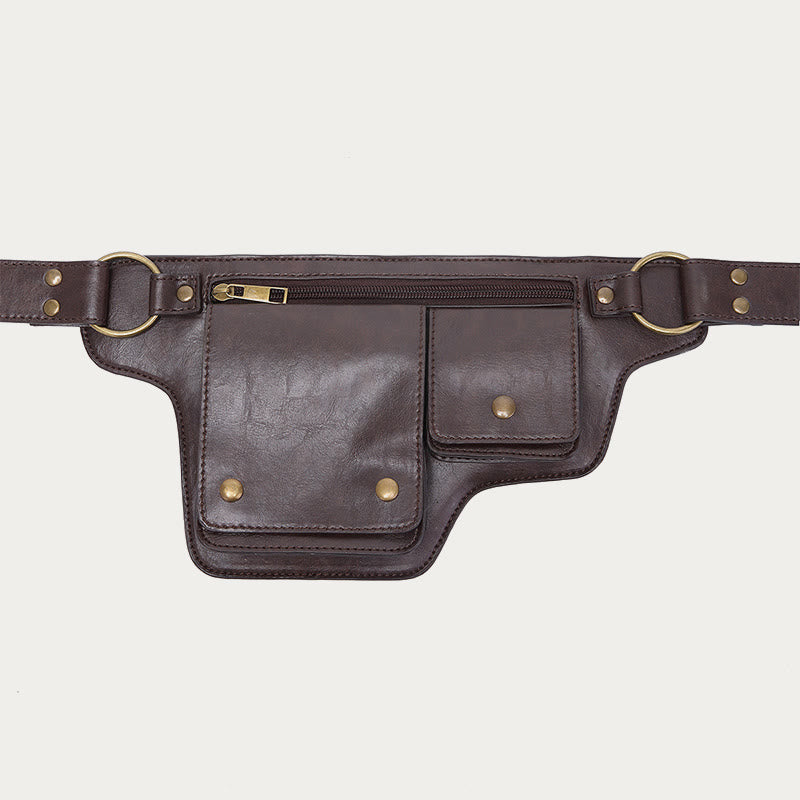 Chic Retro Vegan Leather Waist Bag - Perfect for Travel, Daily Use, and On-the-Go Convenience!