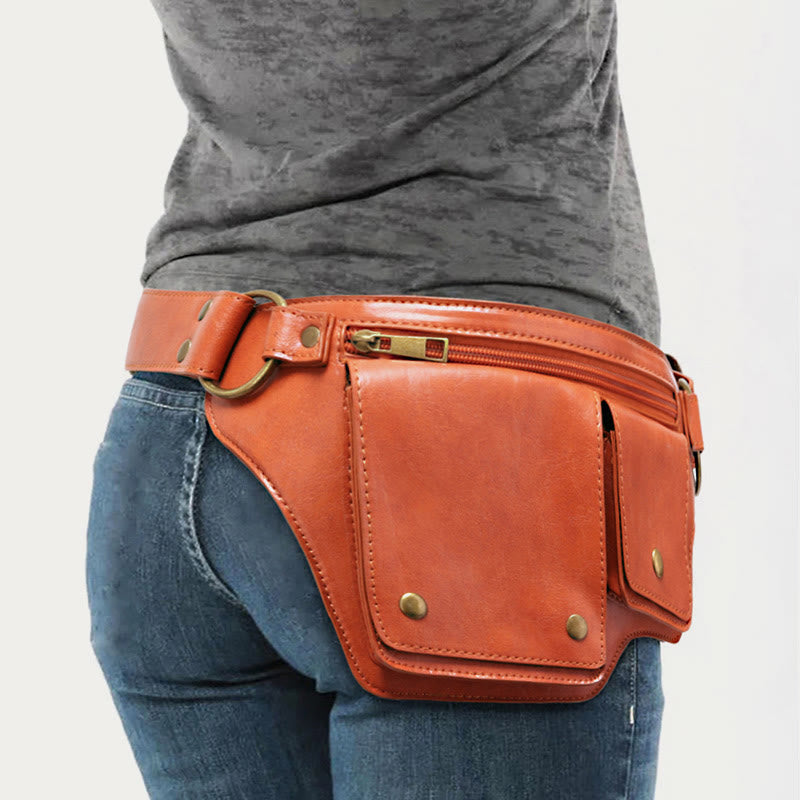 Chic Retro Vegan Leather Waist Bag - Perfect for Travel, Daily Use, and On-the-Go Convenience!