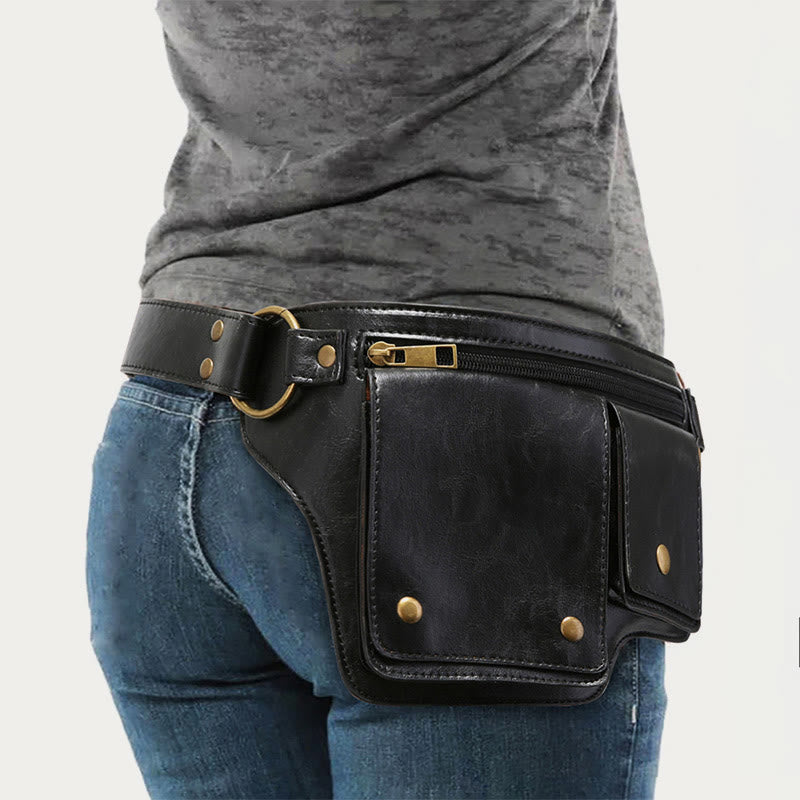Chic Retro Vegan Leather Waist Bag - Perfect for Travel, Daily Use, and On-the-Go Convenience!