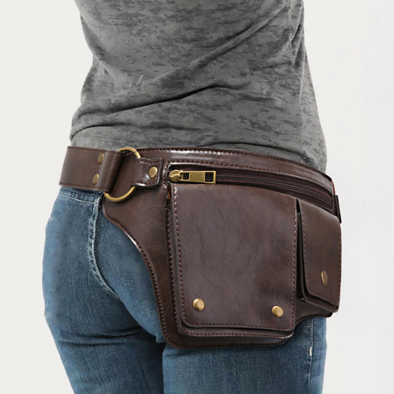Chic Retro Vegan Leather Waist Bag - Perfect for Travel, Daily Use, and On-the-Go Convenience!