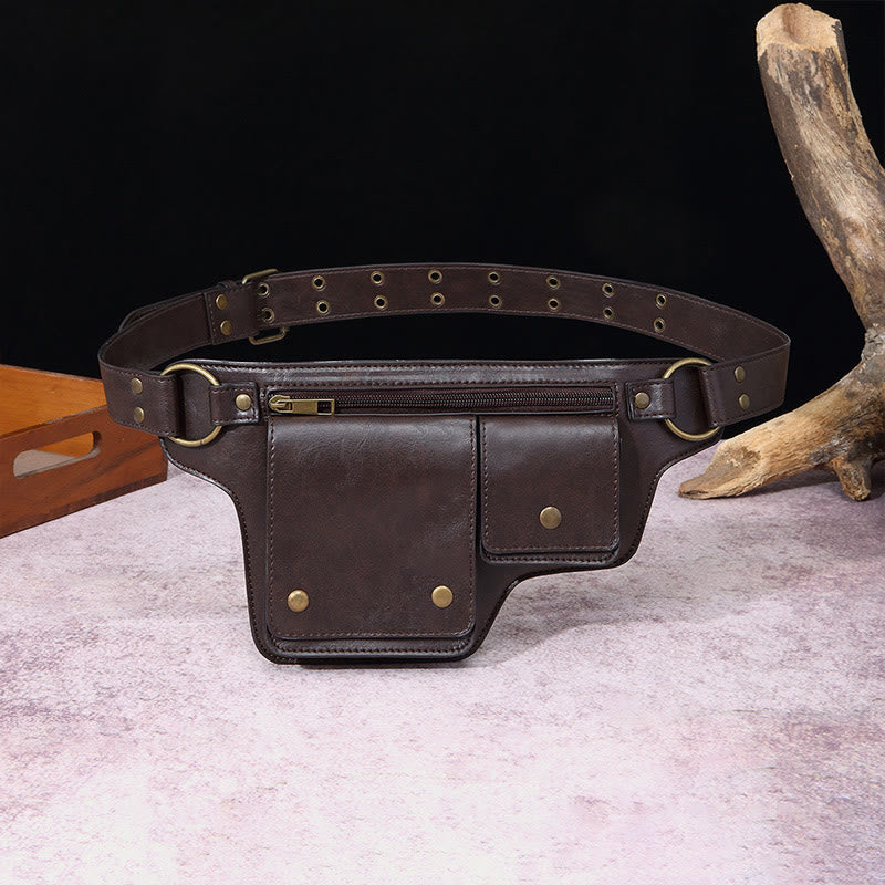 Chic Retro Vegan Leather Waist Bag - Perfect for Travel, Daily Use, and On-the-Go Convenience!