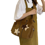 Lottie | Y2K Star Canvas Crossbody Messenger Bag