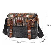 Jude | Vintage Striped Pattern Canvas Crossbody Messenger Bag