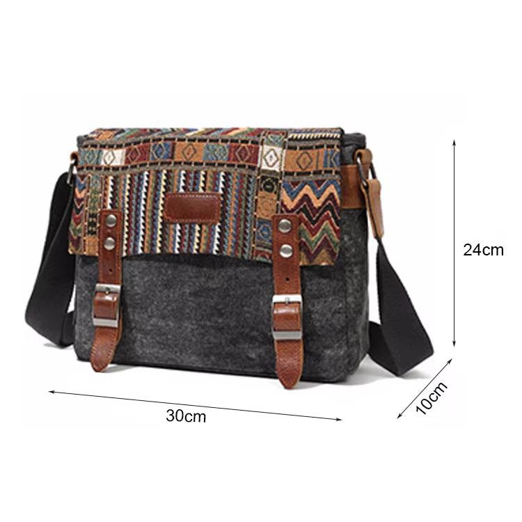 Jude | Vintage Striped Pattern Canvas Crossbody Messenger Bag