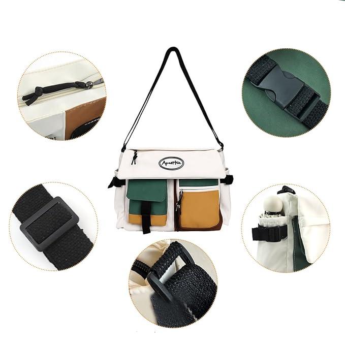 Miguel | Multi-Pocket Waterproof Nylon Crossbody Messenger Bag