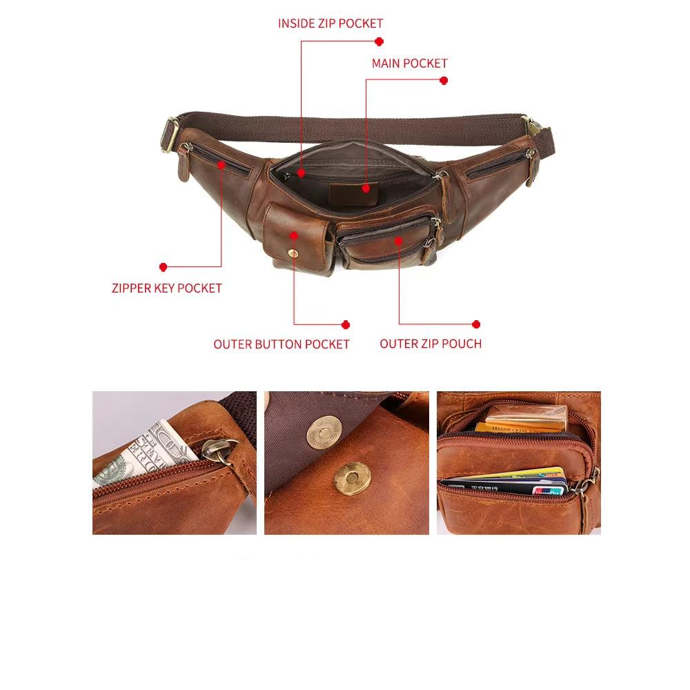 Clay | Exquisite Leather Travel Crossbody Bum Bag