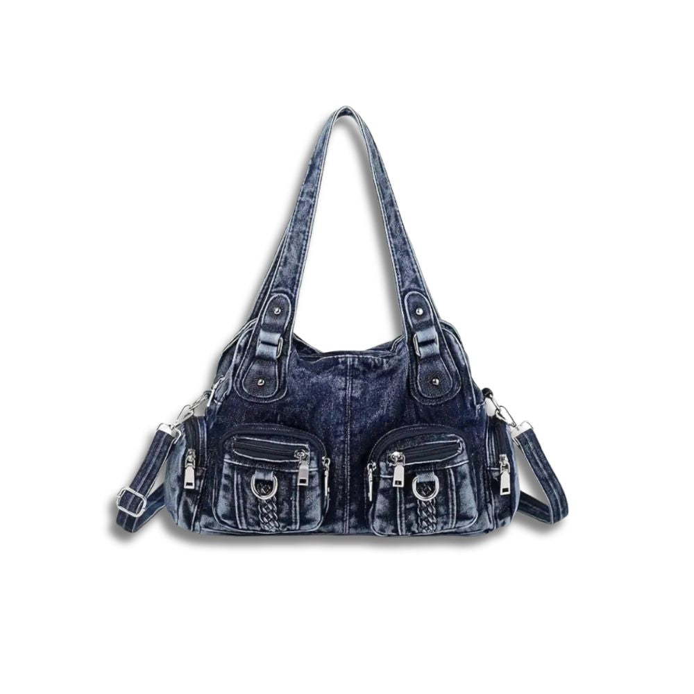 Beatrice | Vintage Washed Denim Crossbody Messenger Bag