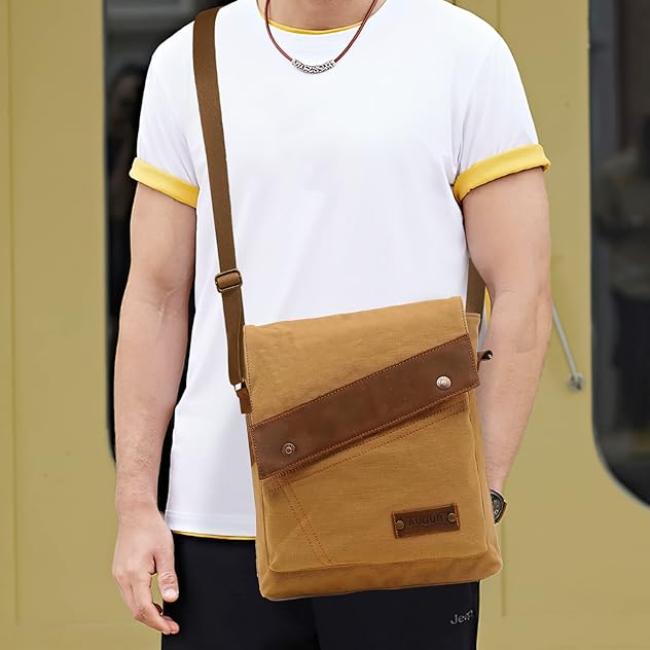 Roger | Vintage Small Canvas Crossbody Messenger Bag
