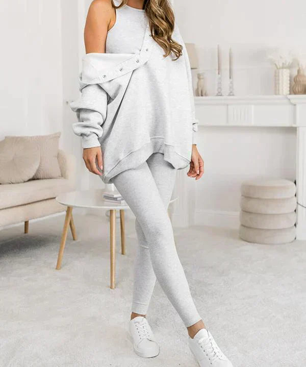 MILA | Cozy Three-Piece Lounge Set - Lizabella Fashion