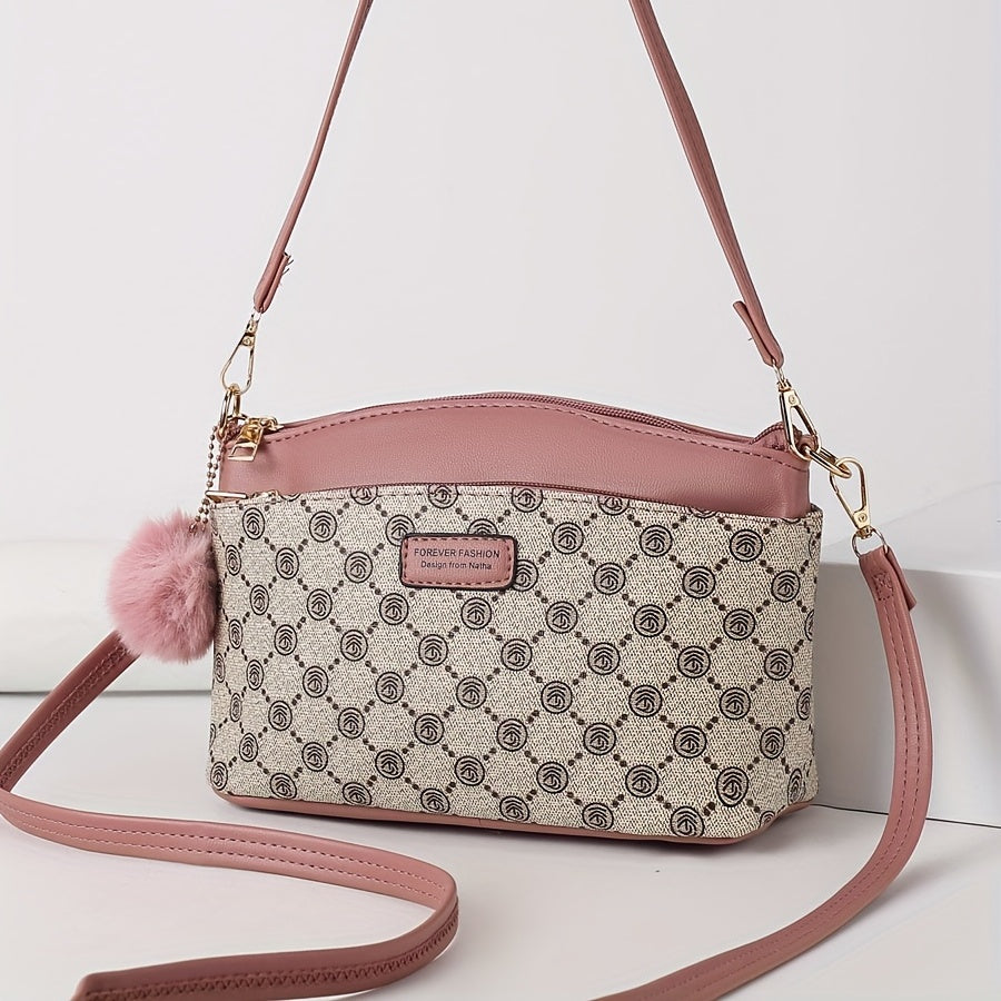 Anaya | Lozenge Print Women's Crossbody Leather Bag