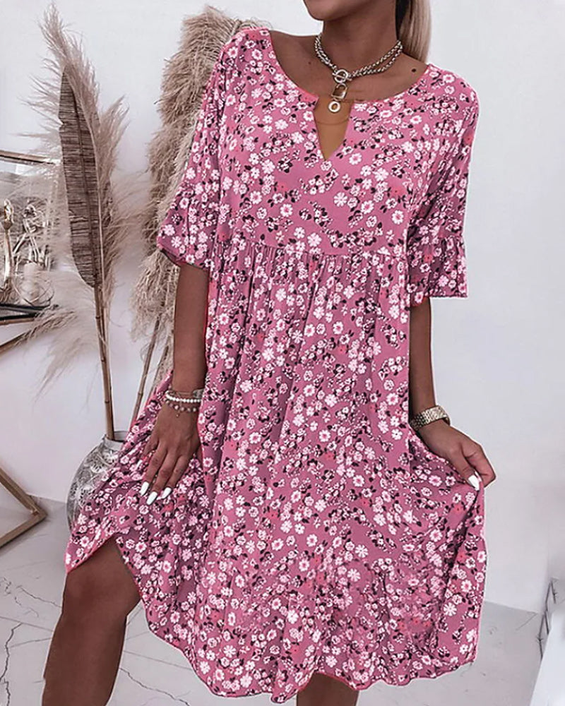 DAISY | Midi dress with floral pattern