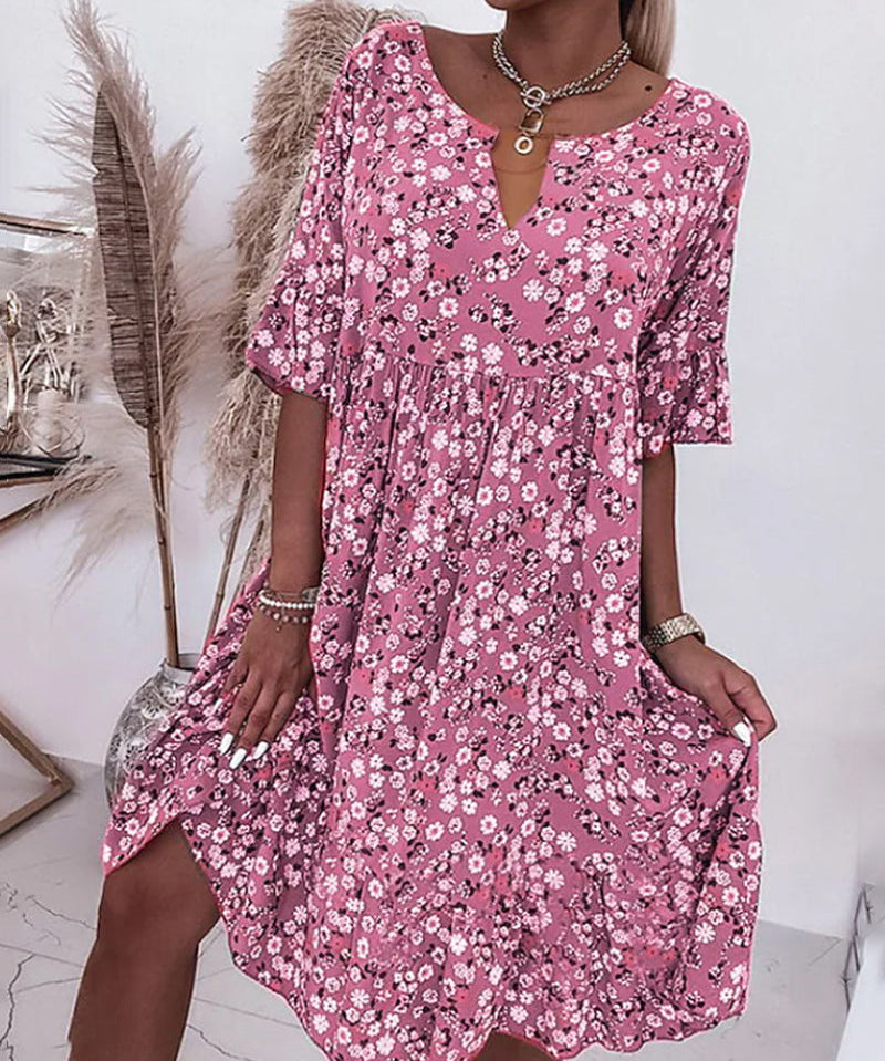DAISY | Midi dress with floral pattern