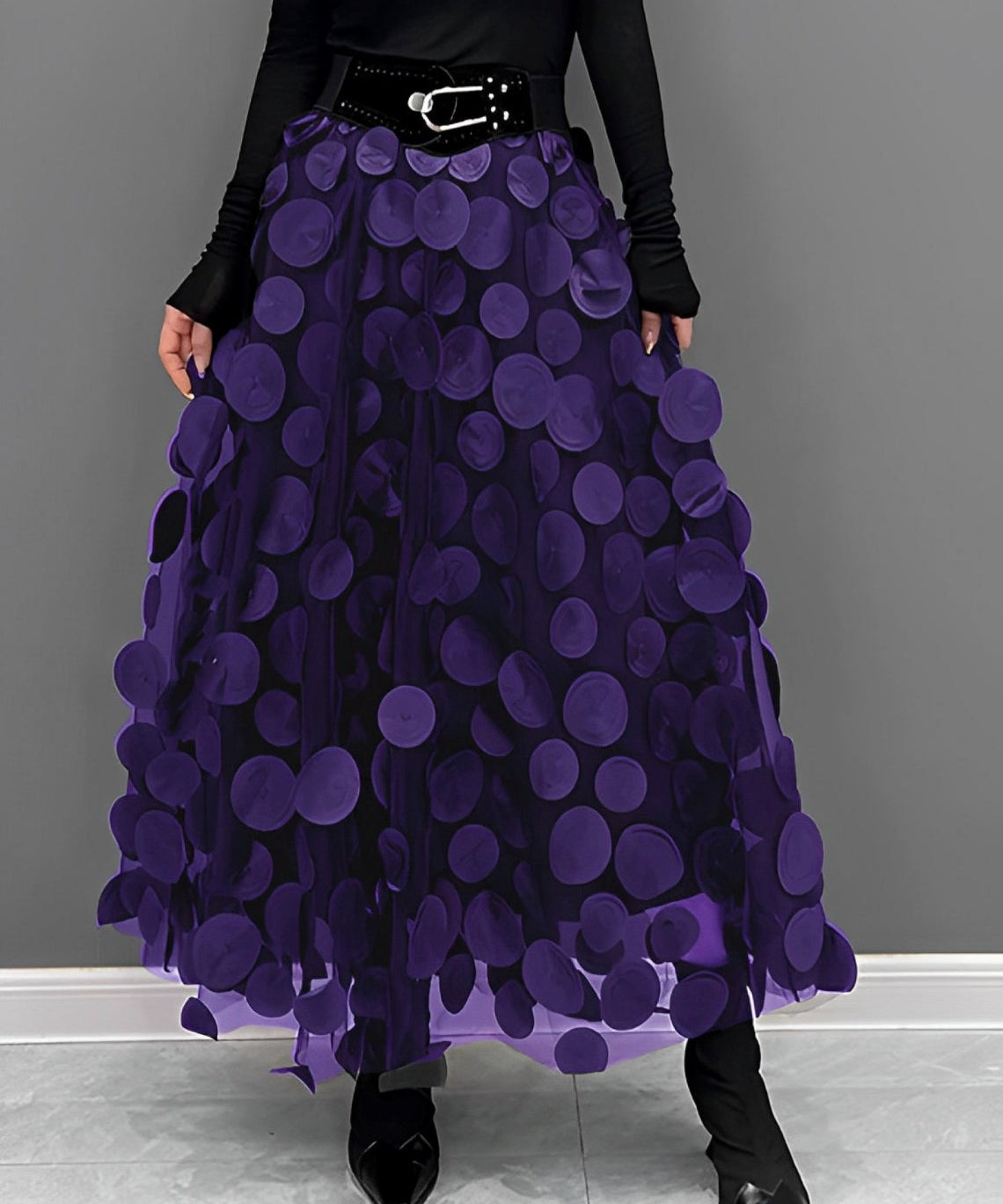 LAURA | Black Skirt with Dots