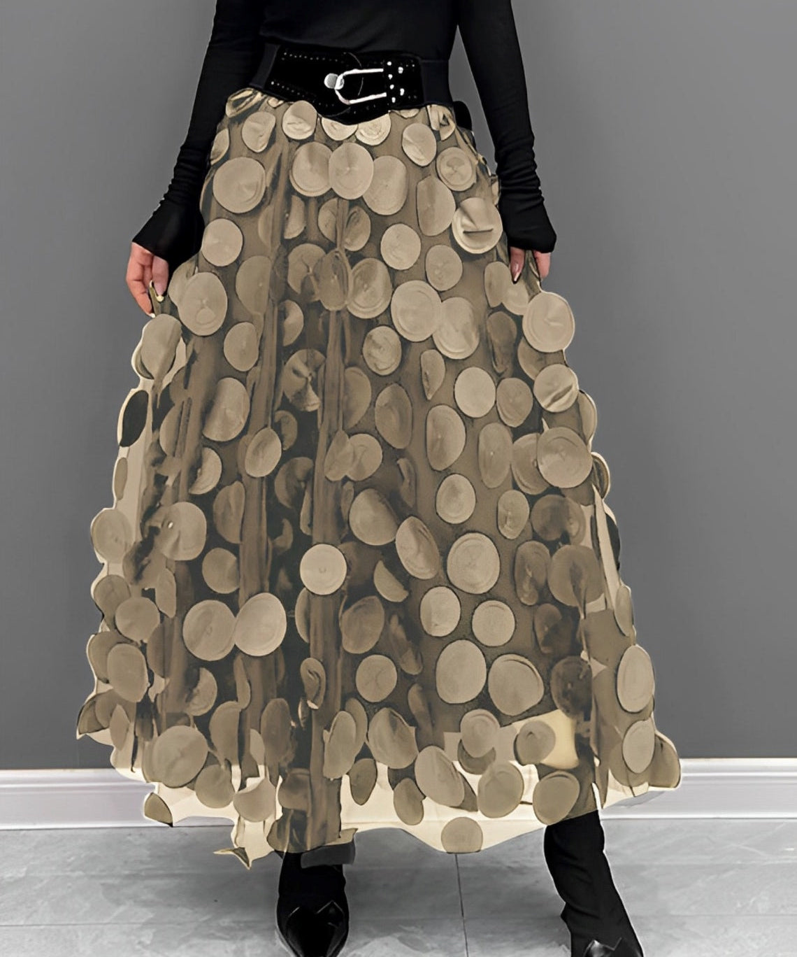 LAURA | Black Skirt with Dots