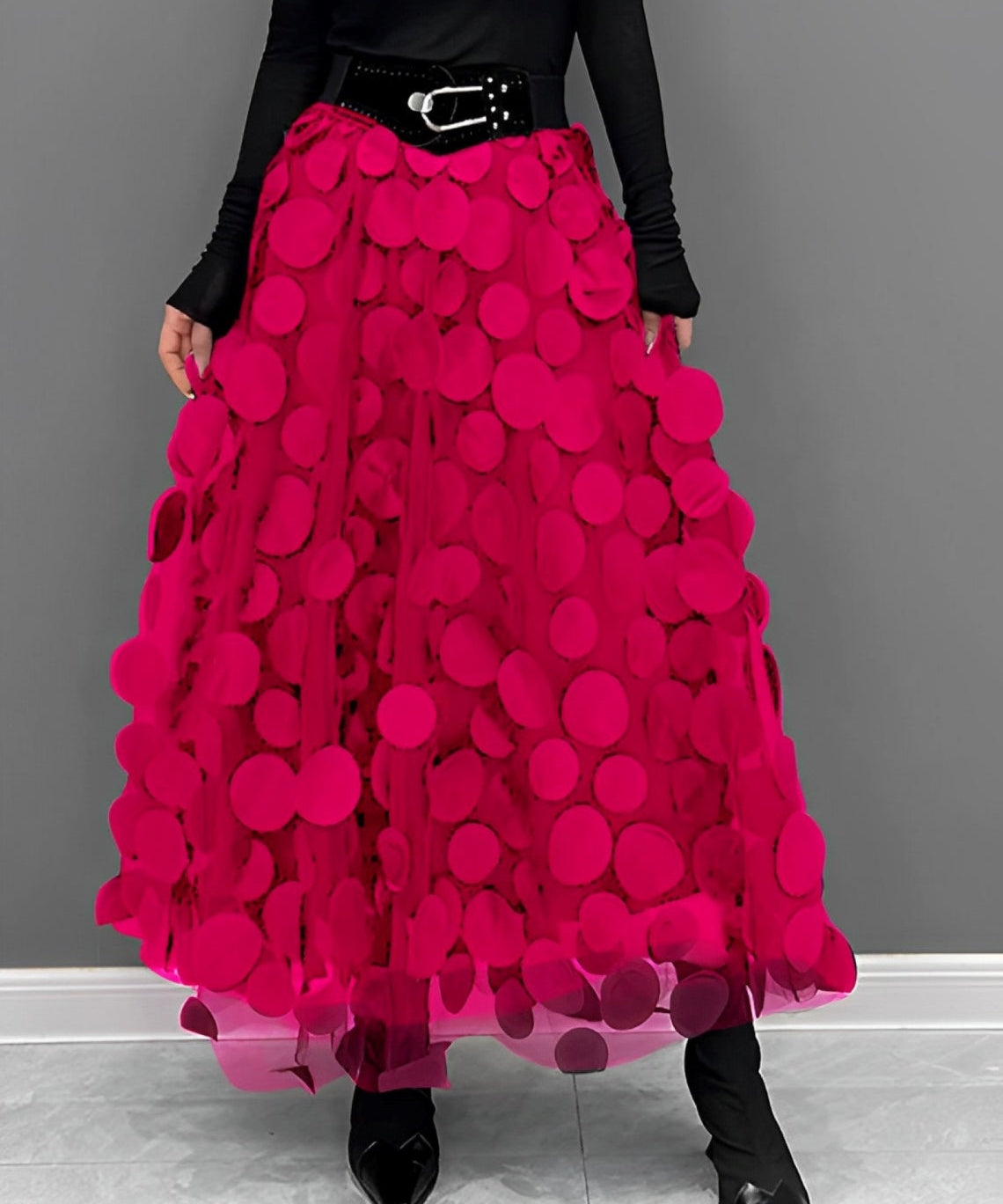 LAURA | Black Skirt with Dots