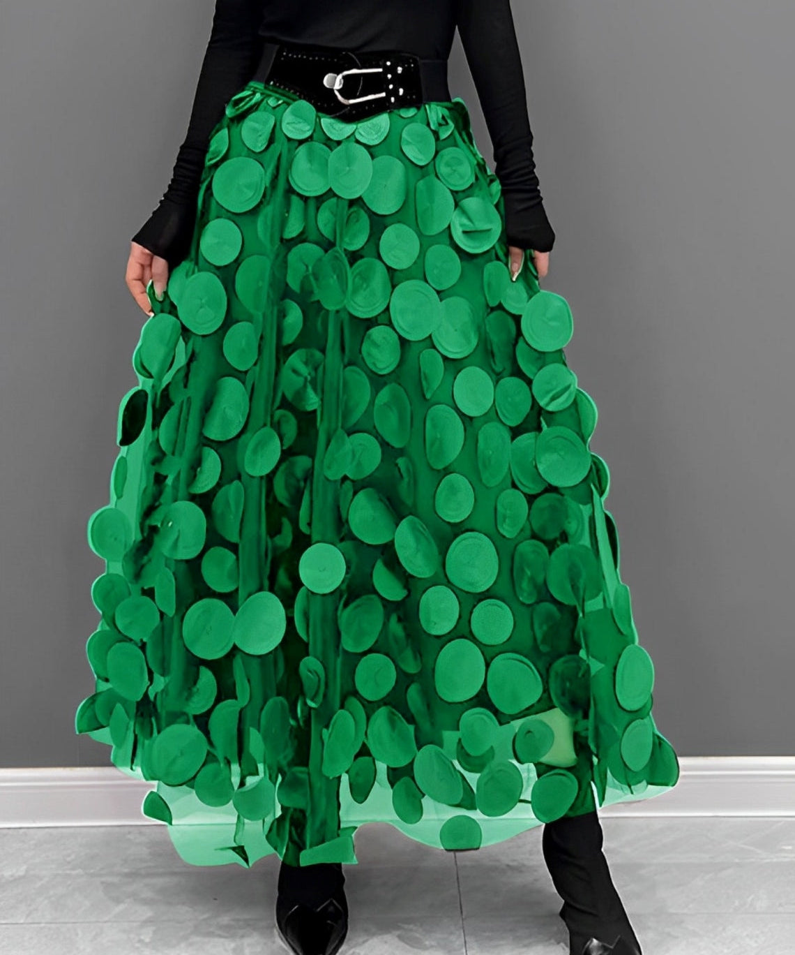 LAURA | Black Skirt with Dots