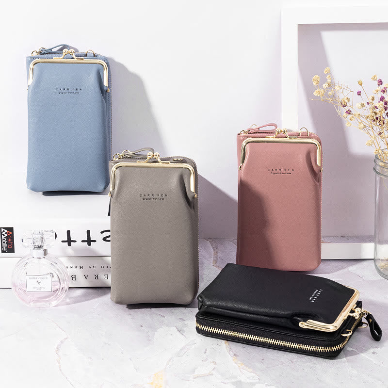 Versatile Large Capacity Kiss-Lock Handbag for Your Phone