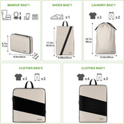 Ashlynn | 6 Pack Compression Packing Cubes Travel Organisers