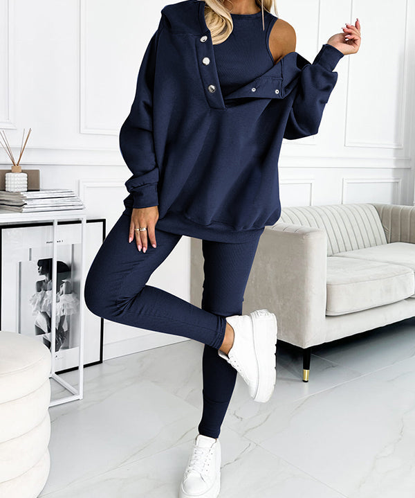 MILA | Cozy Three-Piece Lounge Set - Lizabella Fashion