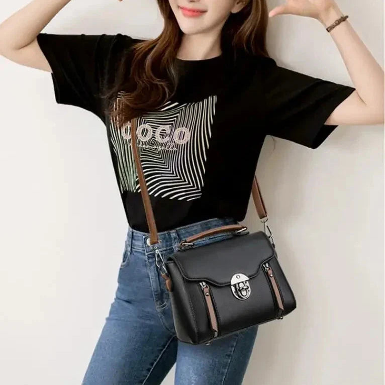 Mallory | Women's Retro Buckle Leather Crossbody Handbag