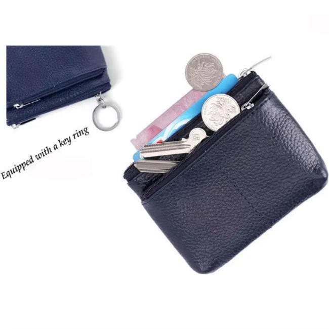Linda | Compact Genuine Leather Travel Pouch Wallet with Key Holder