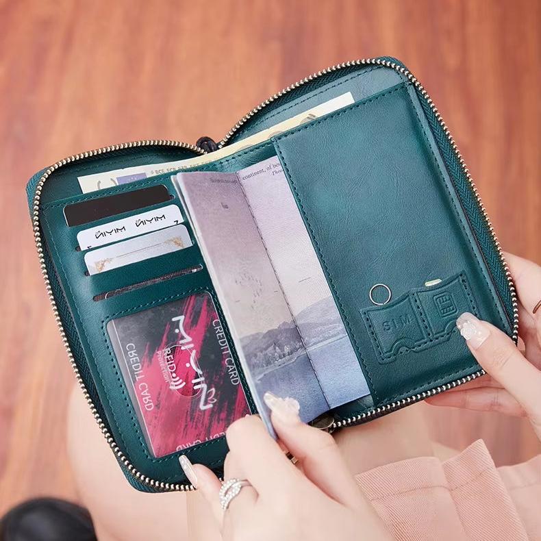 Samira | RFID Blocking Passport Holder Travel Wallet with Wrist Strap