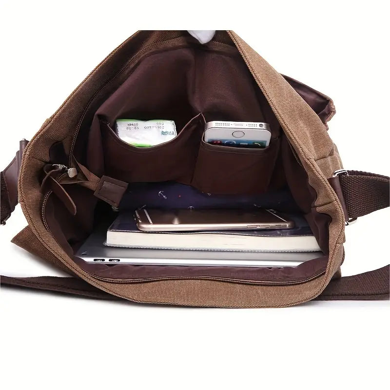 Azariah | Men's Vintage Canvas Crossbody Messenger Travel Bag