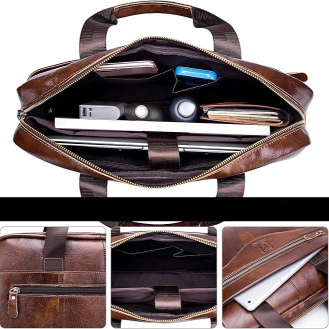 Remington | Men's Genuine Leather Large Crossbody Messenger Travel Bag